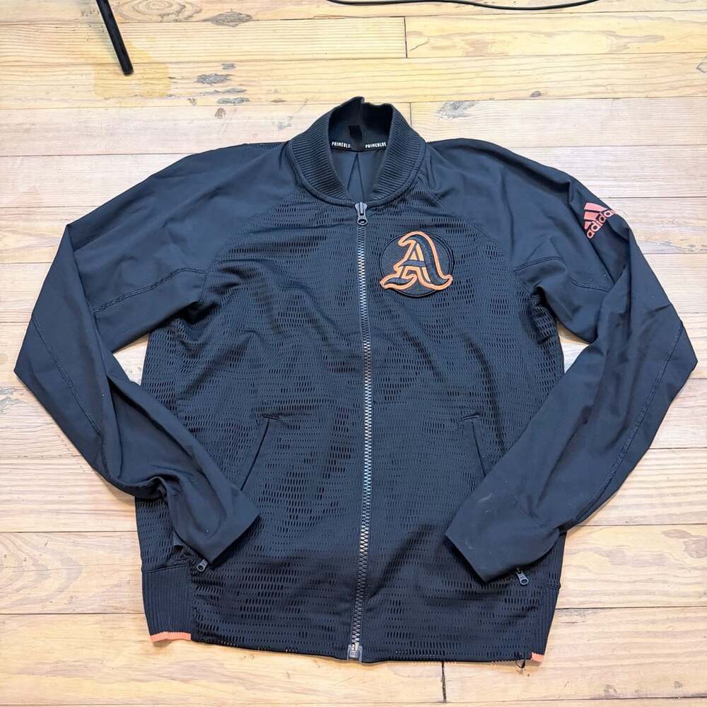 Adidas Primeblue Varsity Tennis Jacket Black True Orange FP8120 Size Medium